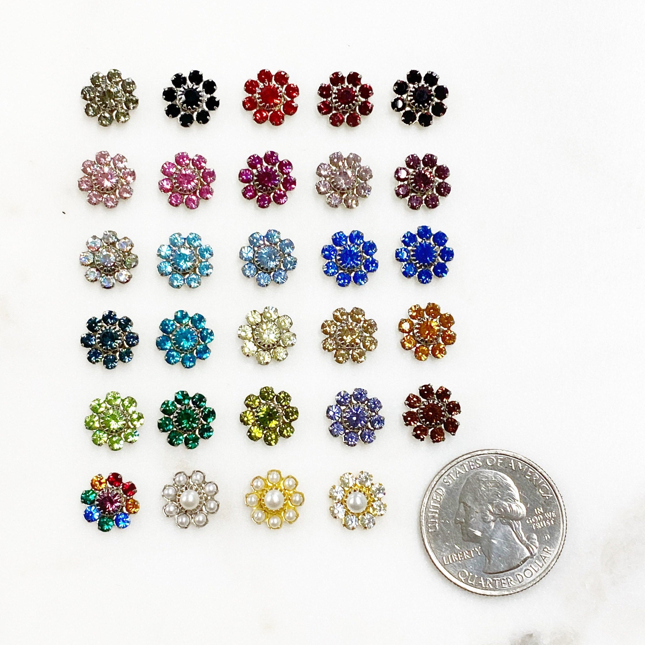Base Metal Swarovski Crystal Flower 10mm Rhinestone Glue (10pc)