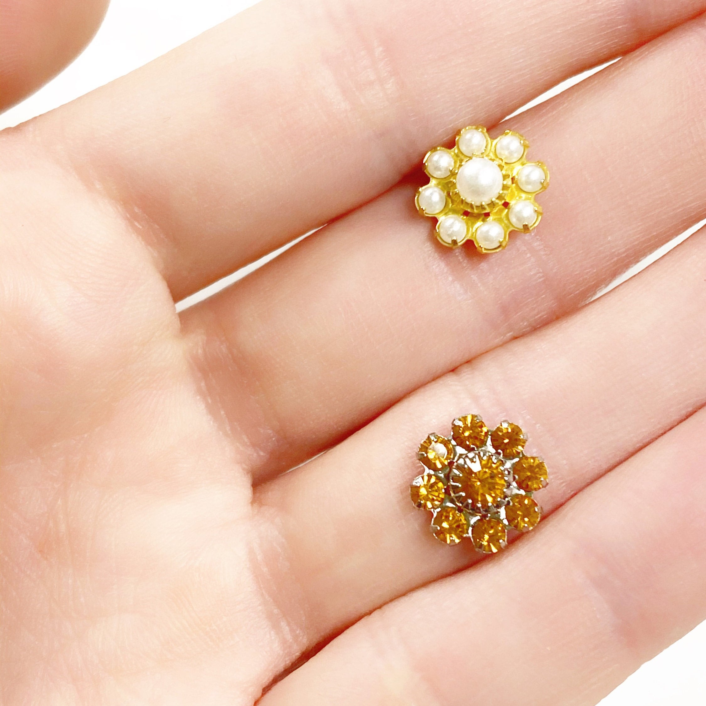Base Metal Swarovski Crystal Flower 10mm Rhinestone Glue (10pc)
