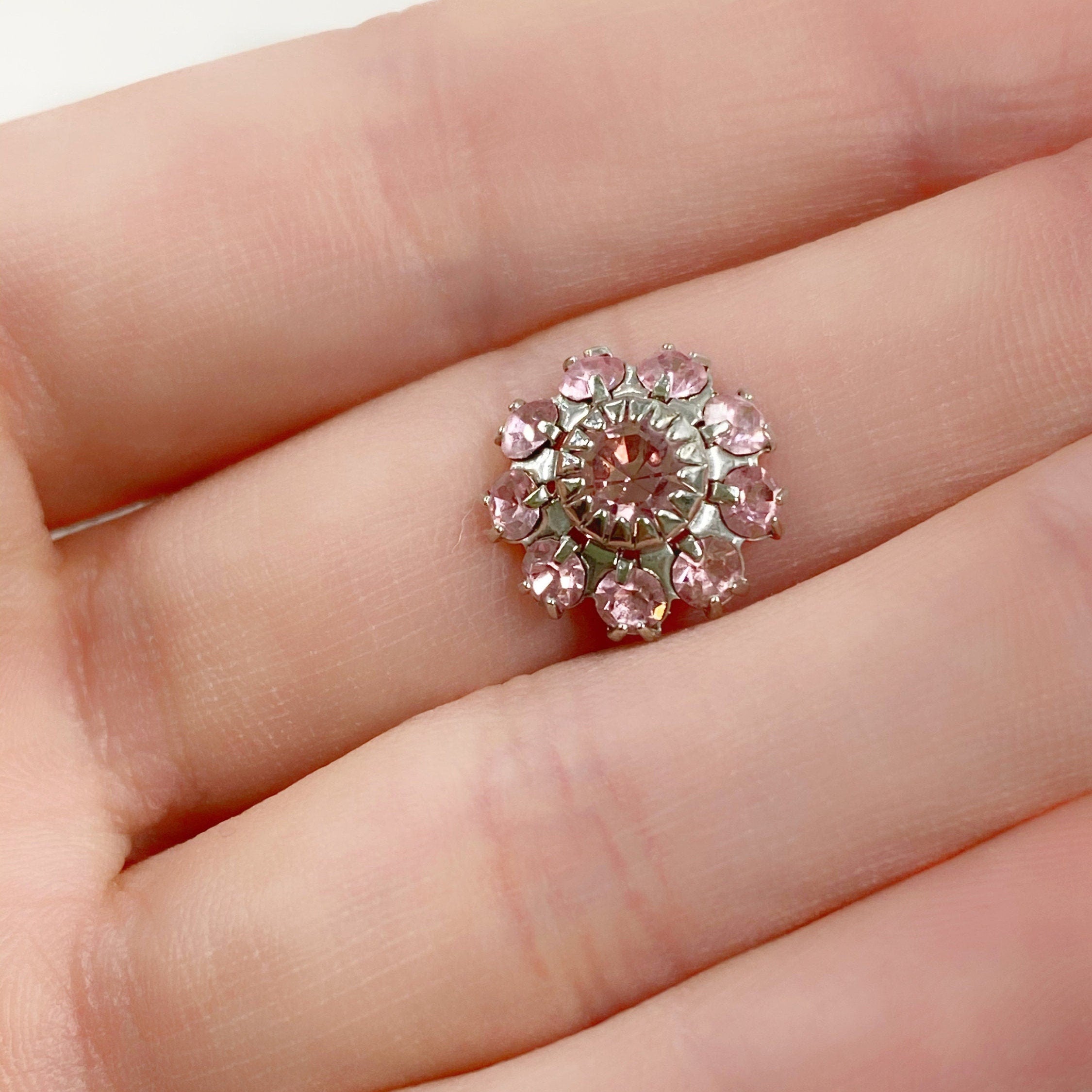 Base Metal Swarovski Crystal Flower 12mm Rhinestone Glue (10pc)