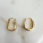 18K Gold Filled 18Kt 23mmx10mm Oval Thick Hoop Earring Snap Earring Hoop (2pc)