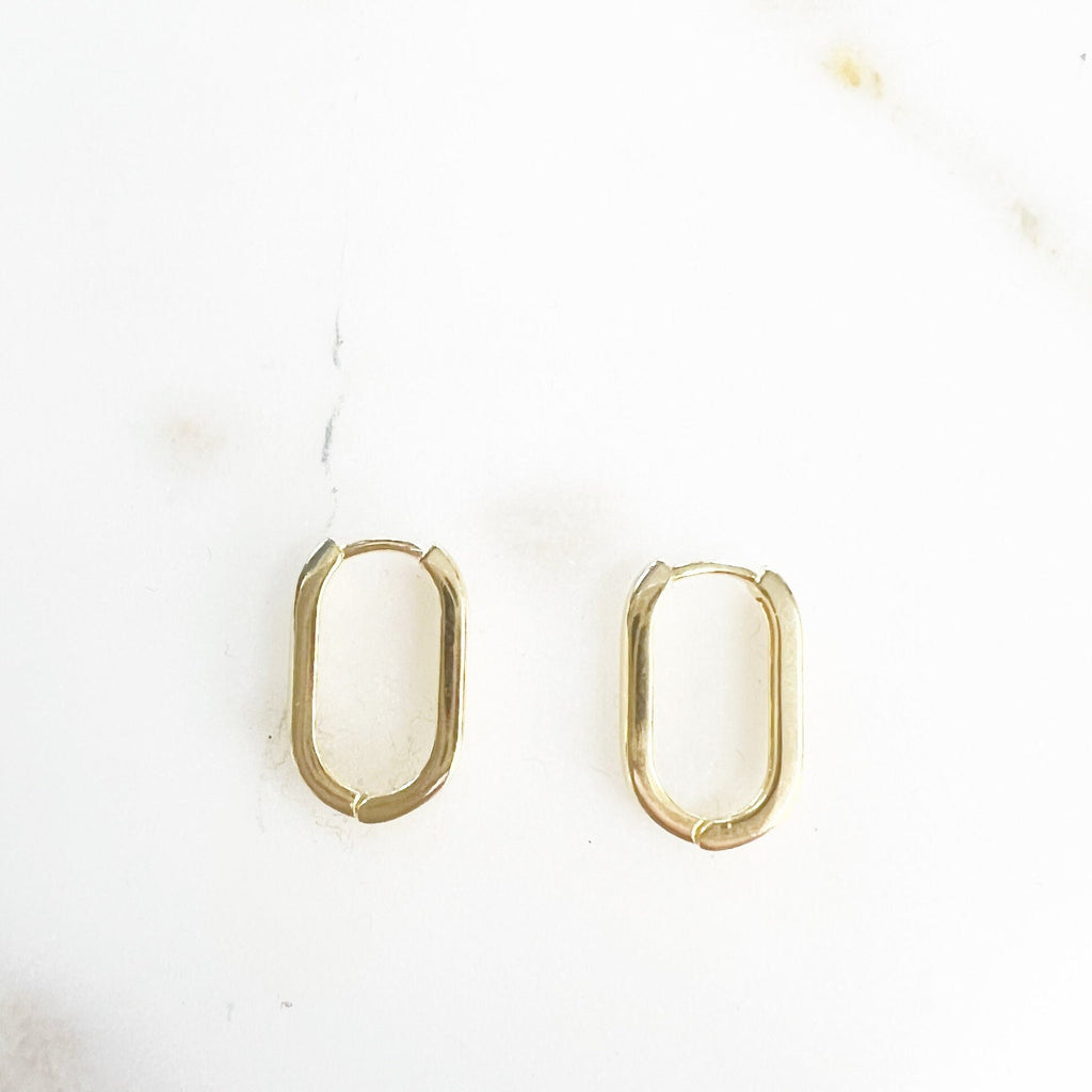 Gold Filled or Gold Plated 18KT Rounded Square Hoops Semi Thick Rounded (2pc)