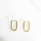 Gold Filled or Gold Plated 18KT Rounded Square Hoops Semi Thick Rounded (2pc)