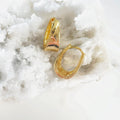 18K Gold Filled 18Kt 23mmx10mm Oval Thick Hoop Earring Snap Earring Hoop (2pc)