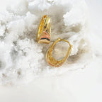 18K Gold Filled 18Kt 23mmx10mm Oval Thick Hoop Earring Snap Earring Hoop (2pc)