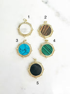 Gold Plated Round Sphere Orbit Pendant with Cubic Zirconia Mother