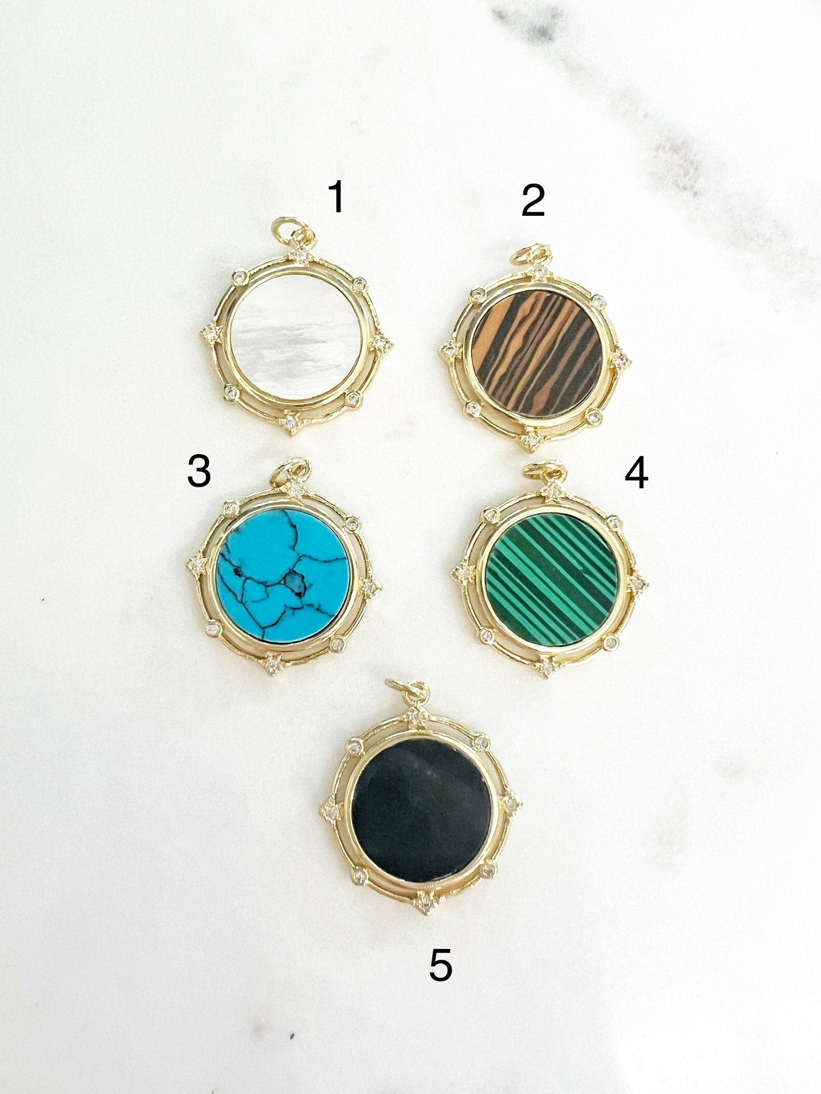 Gold Plated Round Sphere Orbit Pendant with Cubic Zirconia Mother