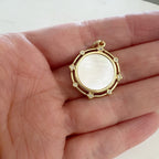 Gold Plated Round Sphere Orbit Pendant with Cubic Zirconia Mother