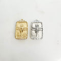 Pewter Raised Detailed Rectangle Dragonfly Metal Charm Insect
