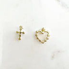 Gold Plated Acrylic Pearl Cross or Heart Pendant Choose Your Style