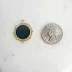 Gold Plated Round Sphere Orbit Pendant with Cubic Zirconia Mother
