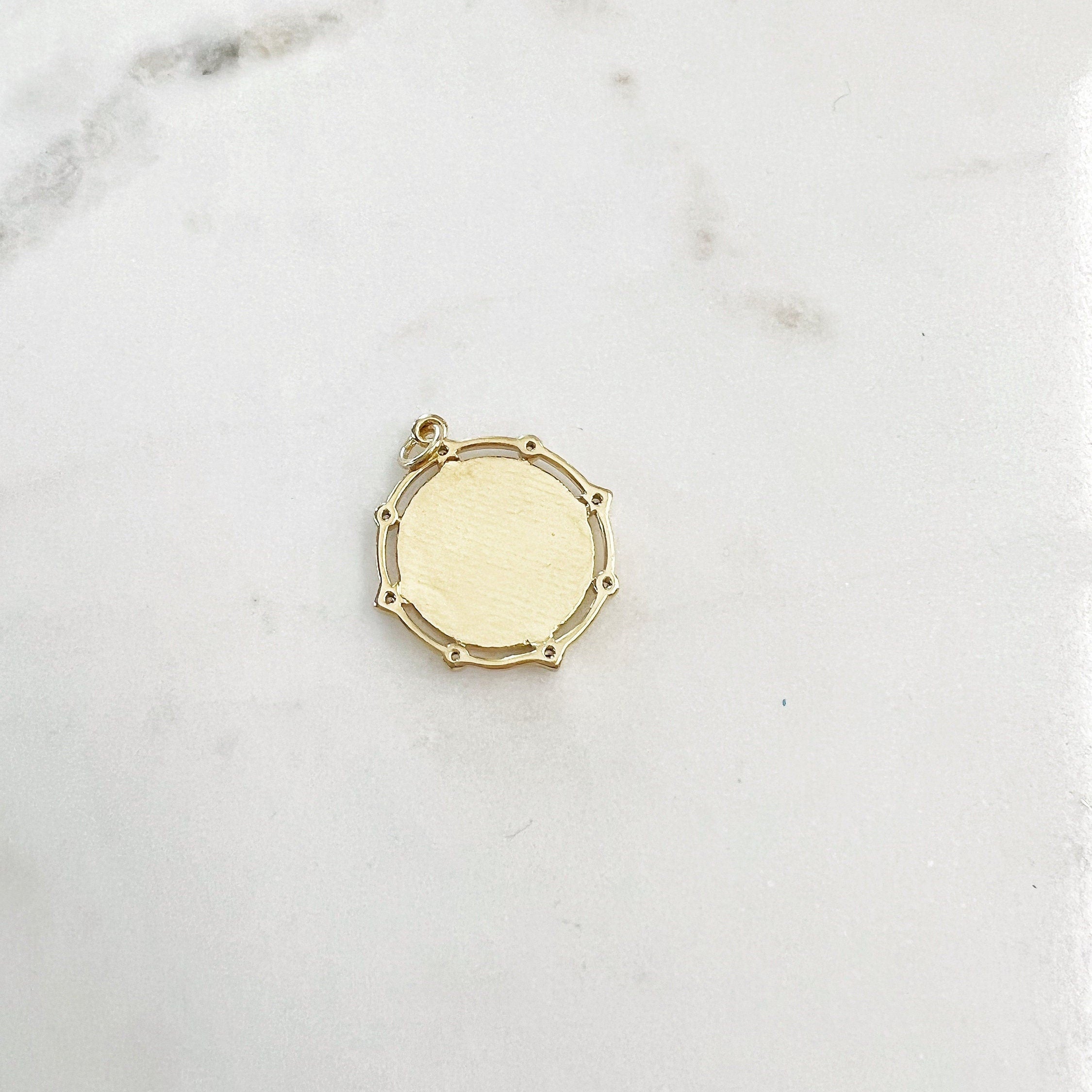 Gold Plated Round Sphere Orbit Pendant with Cubic Zirconia Mother