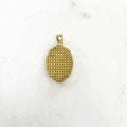 Gold Plated Detailed Mother Mary Faux Tigers Eye Cubic Zirconia