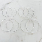 Sterling Silver Large Endless Hoop Earrings 38mm 40mm 45mm 50mm Earring (2pc)