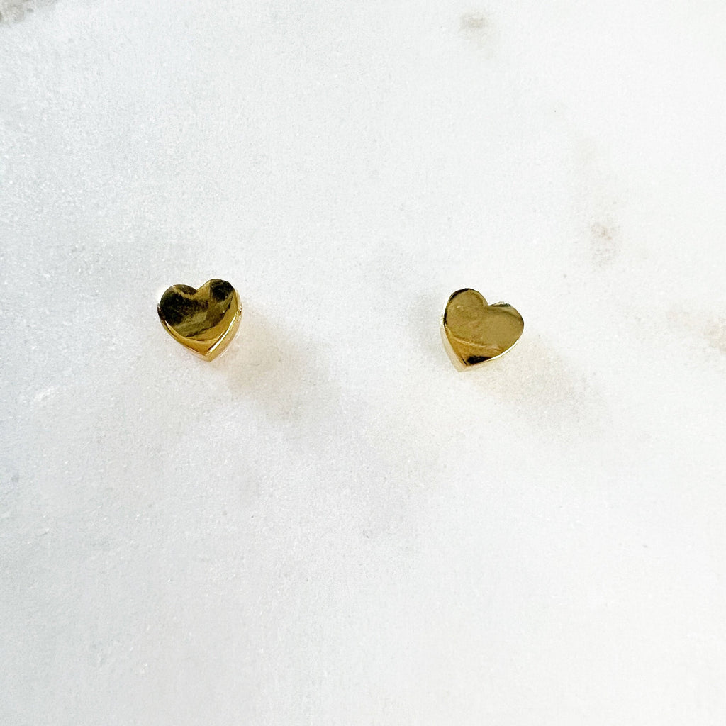 6mmx5mm Tiny Enamel CZ Heart Bead Baby Blue or Baby Pink Heart