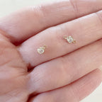 Sterling Silver or 14K Gold Filled Teeny Tiny or 3mm Cubic Zirconia Charm Link