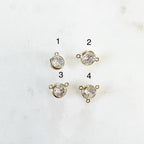 14K Gold Filled Tiny 6mm Cubic Zirconia Charm Link Choose Your Style 1