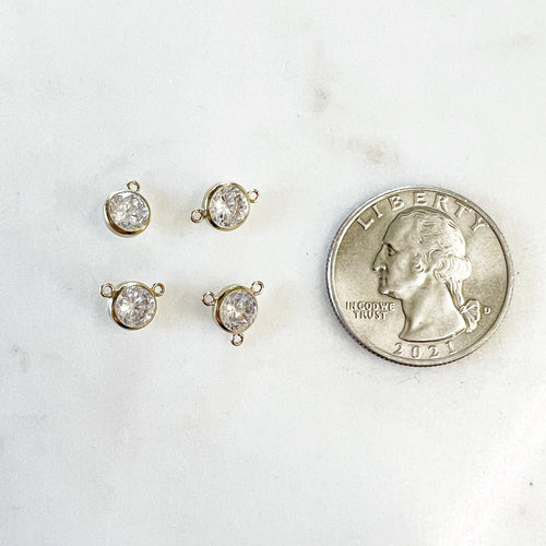 14K Gold Filled Tiny 6mm Cubic Zirconia Charm Link Choose Your Style 1