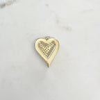Gold Plated Heart Cubic Zirconia Black Enamel Detail Charm