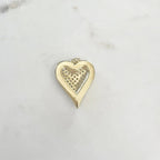 Gold Plated Heart Cubic Zirconia Black Enamel Detail Charm – Gold