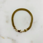 18K Gold Filled Ready to Wear 5mm Thick Herringbone Bracelet