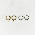 Gold Plated or Base Metal Mini Gold and Silver Plated Hoop Earrings (2pc)