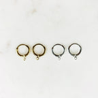 Gold Plated or Base Metal Mini Gold and Silver Plated Hoop Earrings (2pc)
