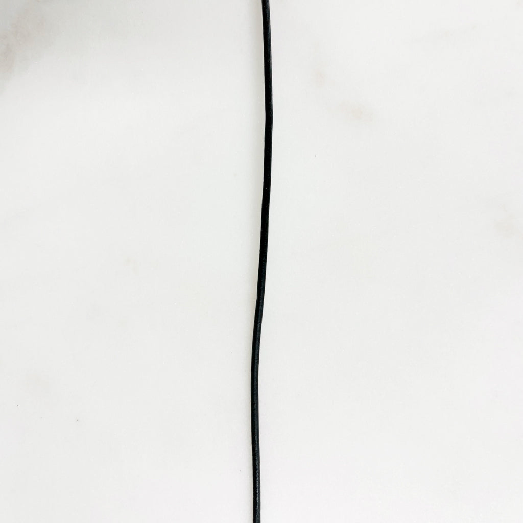 Sterling Silver or Gold Filled Ready to Wear Genuine Black Leather 1.5mm