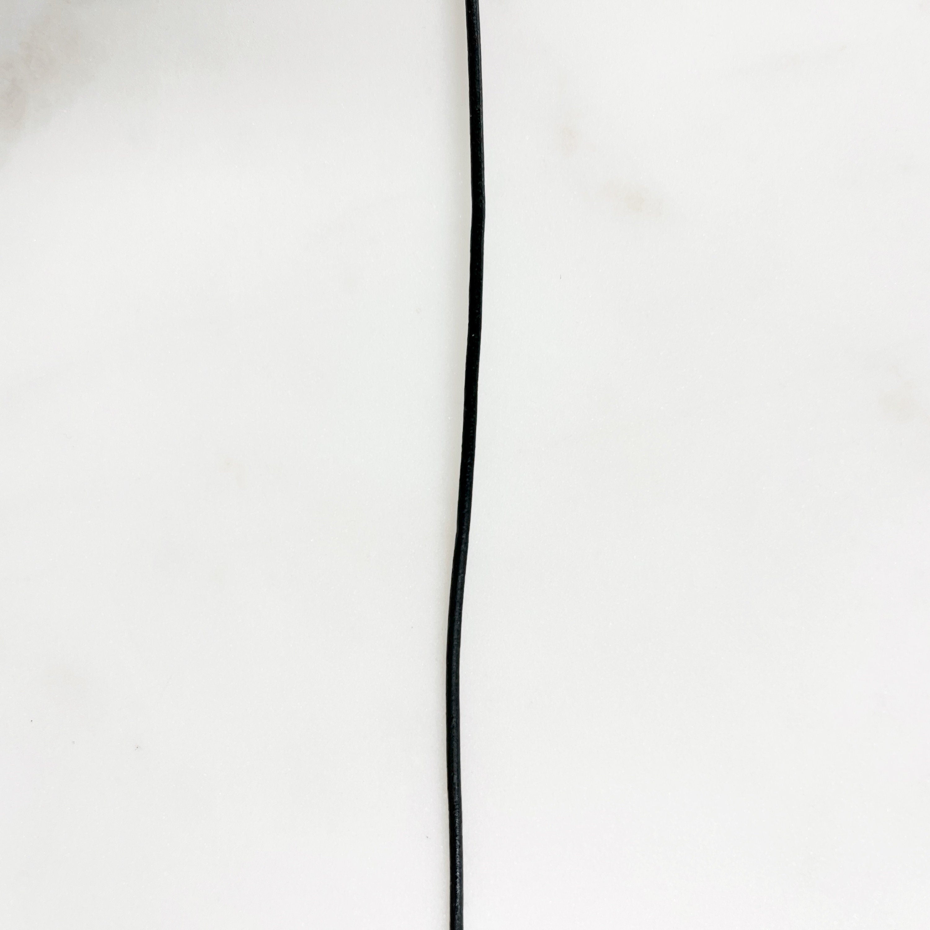 Sterling Silver or Gold Filled Ready to Wear Genuine Black Leather 1.5mm