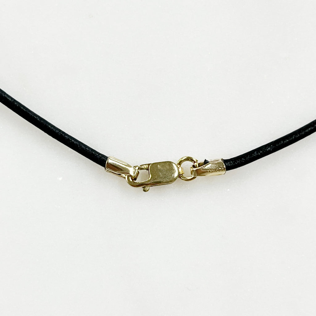 Sterling Silver or Gold Filled Ready to Wear Genuine Black Leather 1.5mm