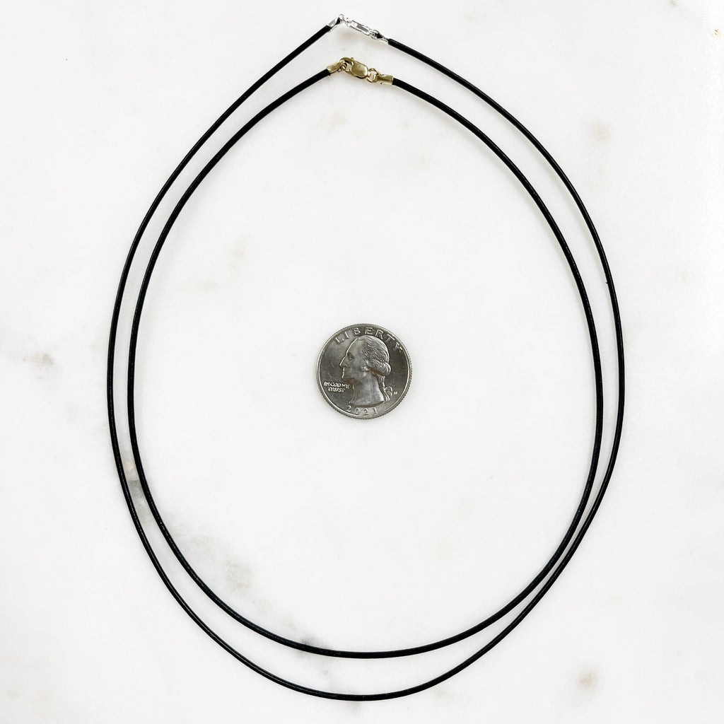 Sterling Silver or Gold Filled Ready to Wear Genuine Black Leather 1.5mm