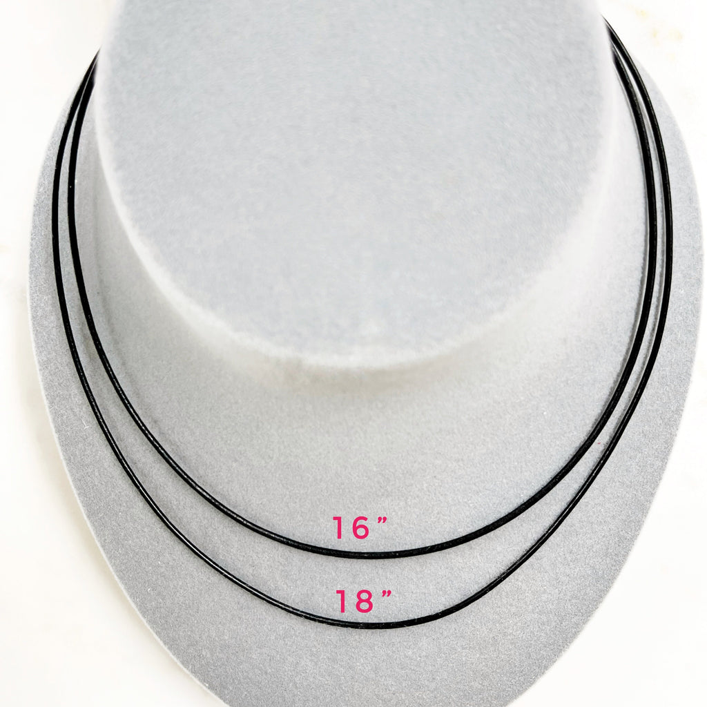 Sterling Silver or Gold Filled Ready to Wear Genuine Black Leather 1.5mm