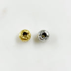 Pewter Large 7mm Round Hammered Textured Metal Large Hole
