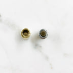 Pewter Long 16mm Cylinder Barrel Shape Hammered Textured Large