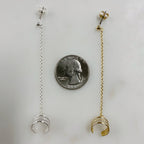 Plated Silver or Gold Metal Earring Cuff with Attached (2pc)