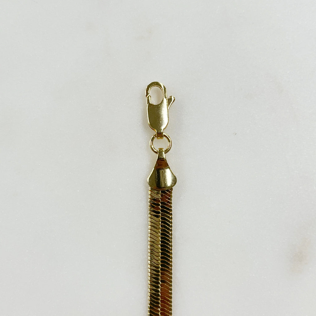 18K Gold Filled Ready to Wear 5mm Thick Herringbone Bracelet