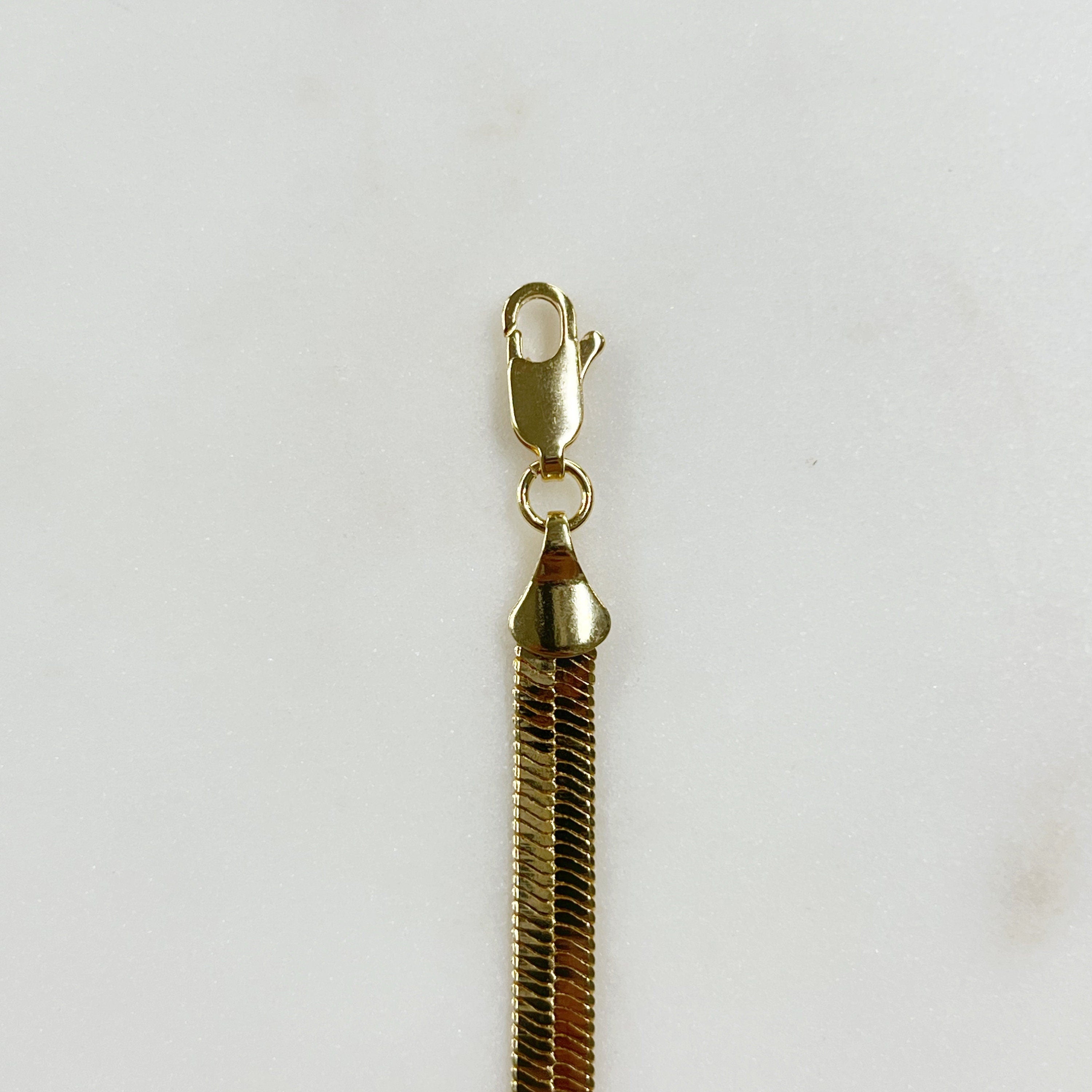 18K Gold Filled Ready to Wear 5mm Thick Herringbone Bracelet