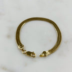 18K Gold Filled Ready to Wear 5mm Thick Herringbone Bracelet