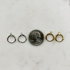 Gold Plated or Base Metal Mini Gold and Silver Plated Hoop Earrings (2pc)