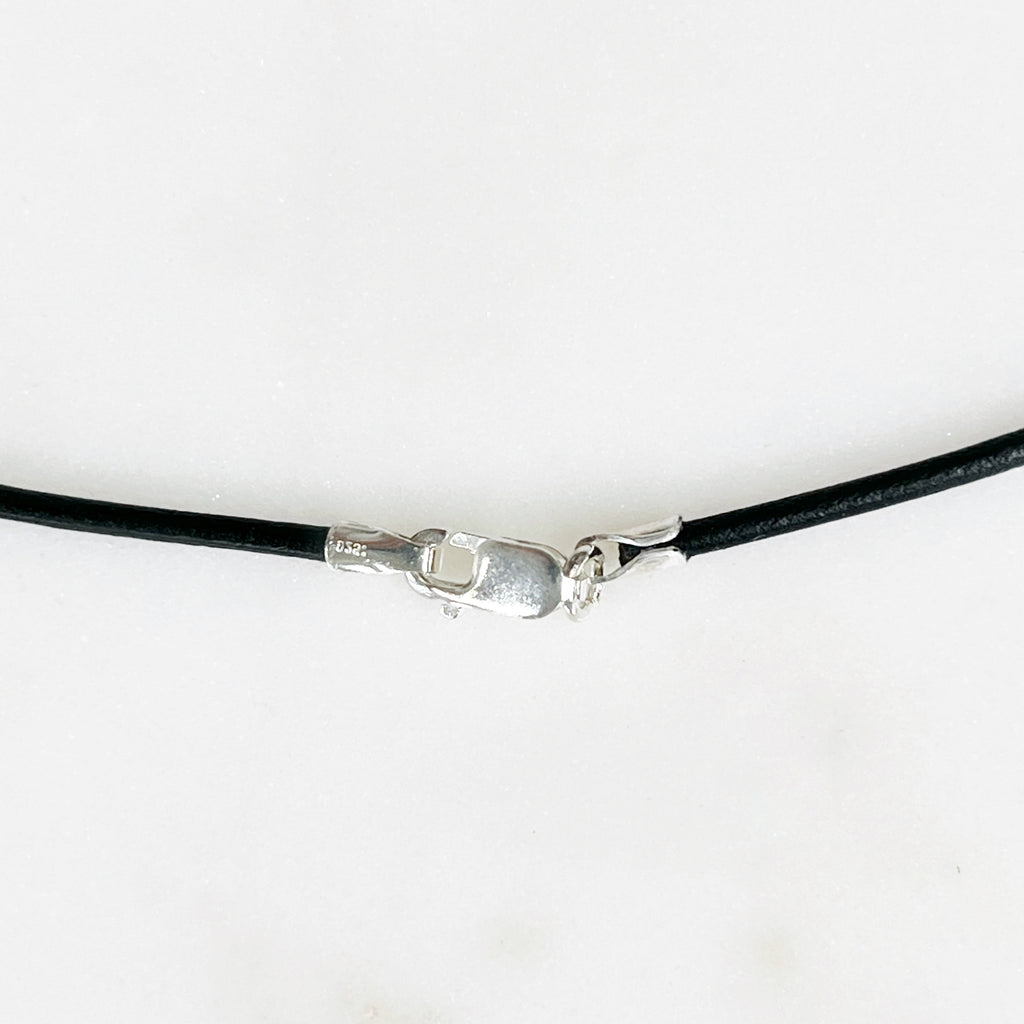 Sterling Silver or Gold Filled Ready to Wear Genuine Black Leather 1.5mm