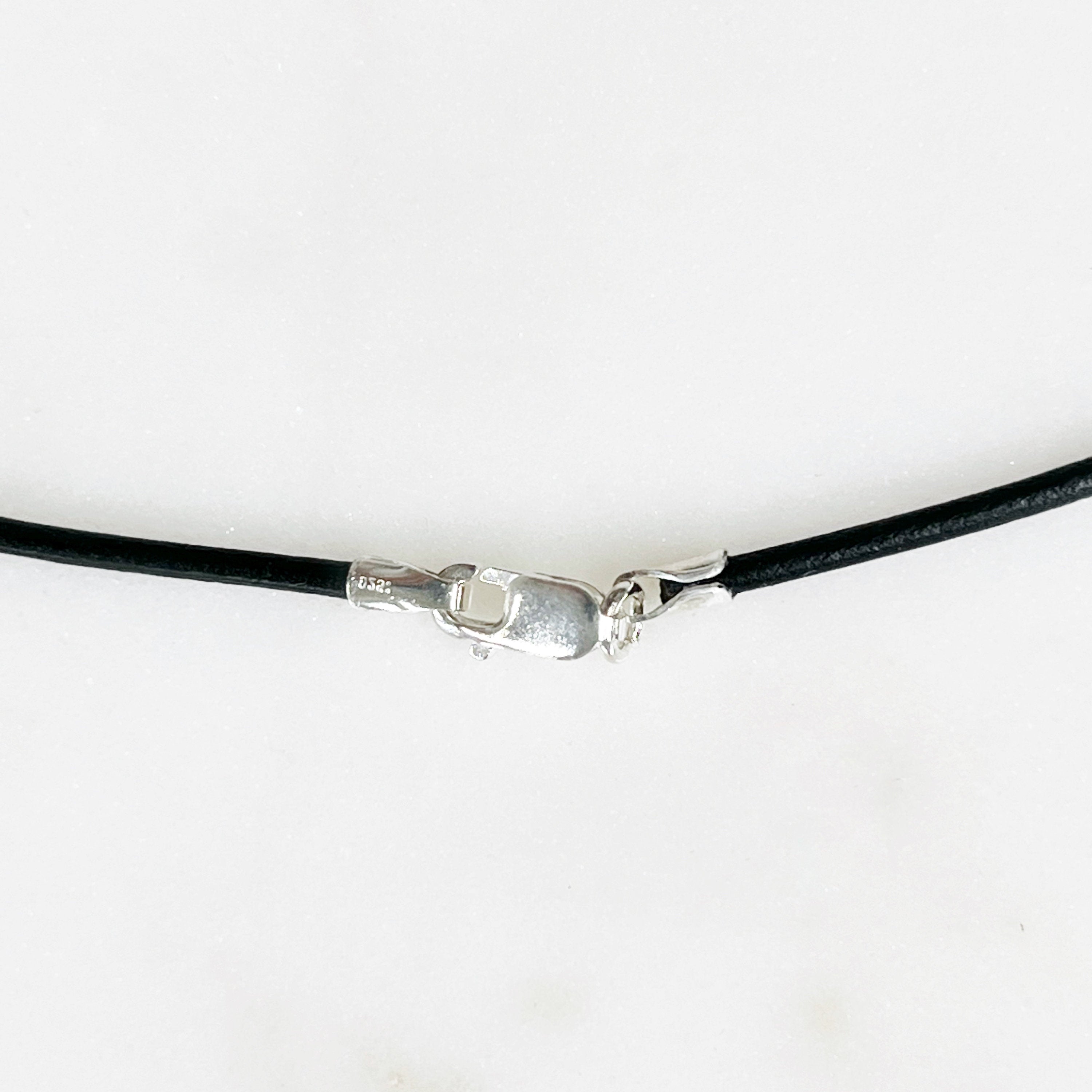 Sterling Silver or Gold Filled Ready to Wear Genuine Black Leather 1.5mm