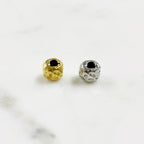 Pewter Large 7mm Round Hammered Textured Metal Large Hole