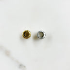 11mmx9mm Pewter Short Barrel Shape Hammered Textured Large Hole Spacer