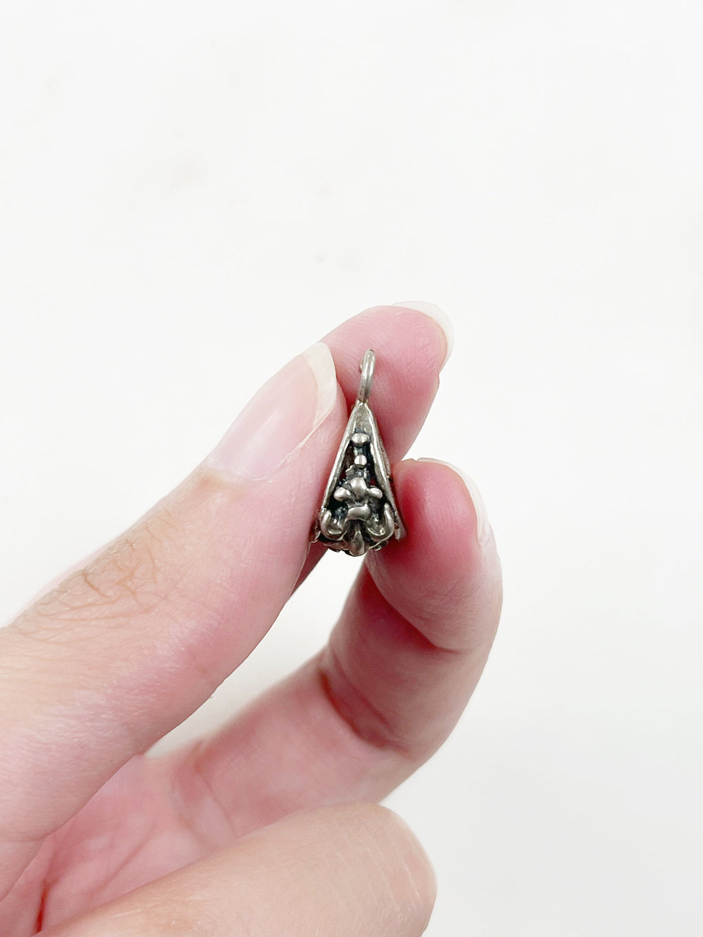 Sterling Silver 3D Fleur De Lis Bail Necklace Pendant Findings