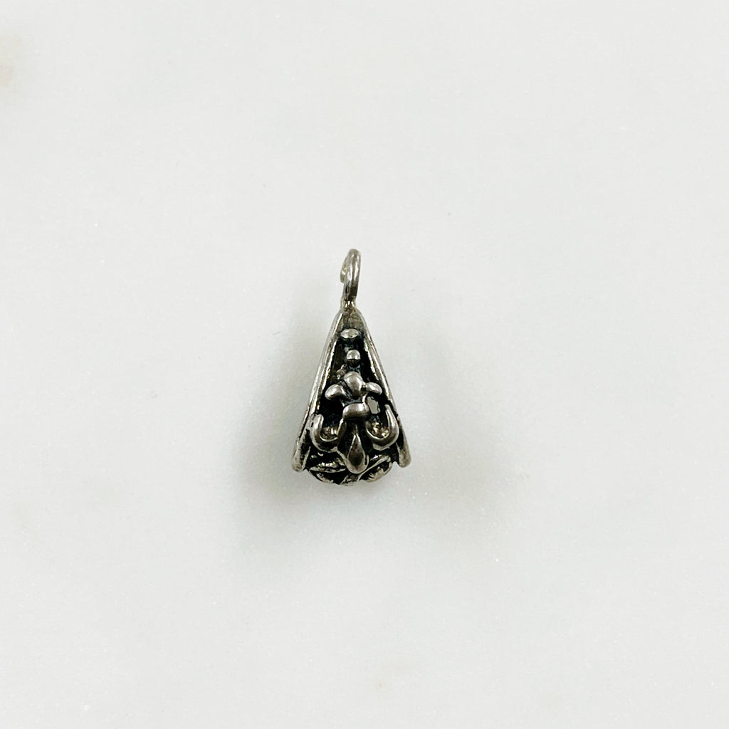 Sterling Silver 3D Fleur De Lis Bail Necklace Pendant Findings