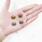 Pewter Small Curved Crown Charm Princess Queen Royalty Charm (2pc)