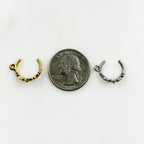 Pewter Small 3D Tiara Charm with Loop in Antique Gold (2pc)