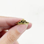 Pewter Small 3D Tiara Charm with Loop in Antique Gold (2pc)