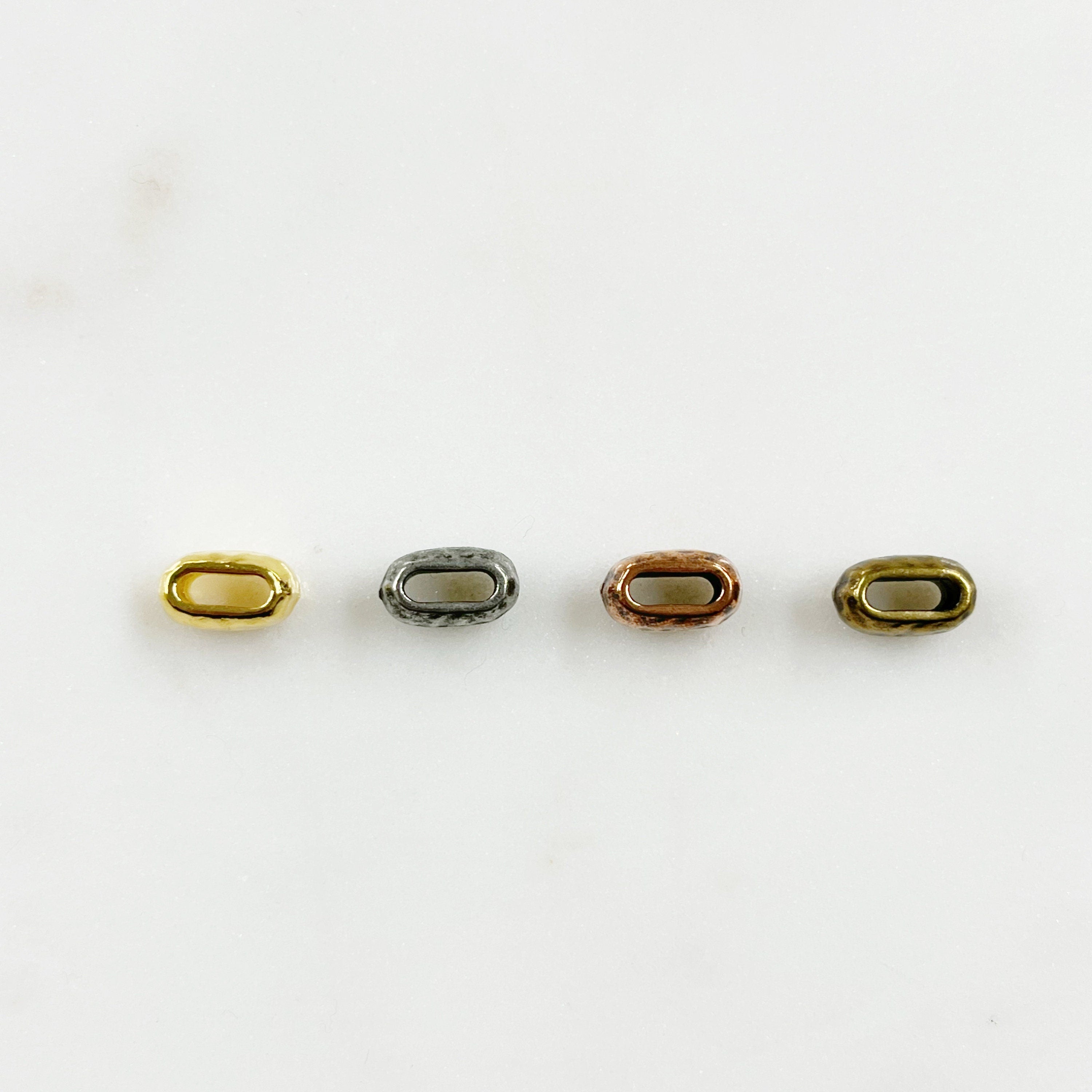 Pewter Metal Artisan Organic Hammered Textured Spacer Bead (5pc)