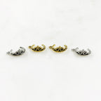 Pewter Small 3D Tiara Charm with Loop in Antique Gold (2pc)