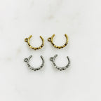 Pewter Small 3D Tiara Charm with Loop in Antique Gold (2pc)